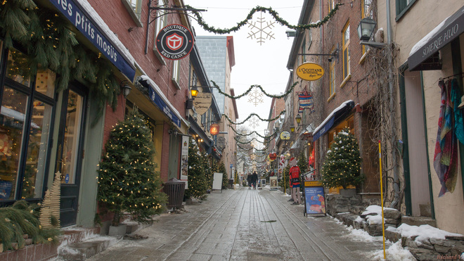 Rue du Petit-Champlain Ã  NoÃ«l Rue du Petit Champlain, Québec, QC