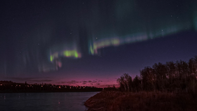 2am out came the Northern Lights Fort McMurray, Alberta, CA