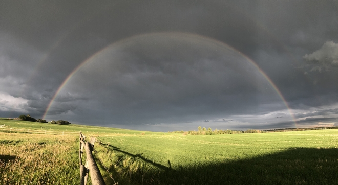 Double rainbow Red Deer County No. 23, Alberta, CA