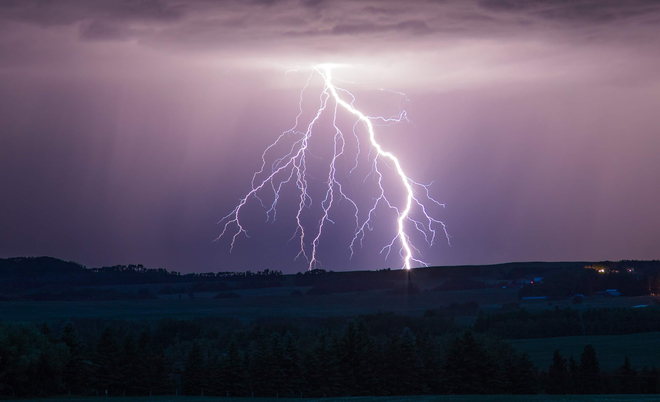 Nocturnal lightning Red Deer County No. 23, Alberta, CA