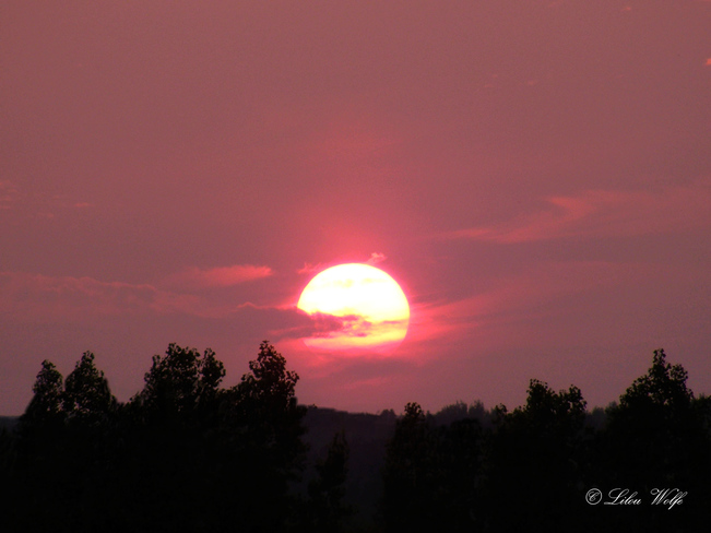 Soleil rouge Lac-Mégantic, QC