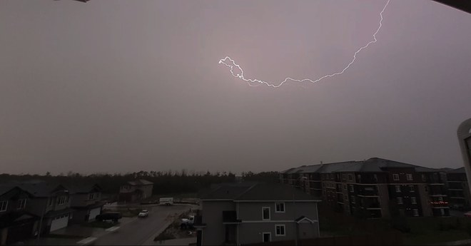 Lightning strikes Edmonton, AB