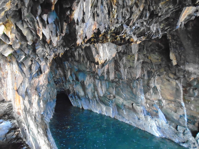 Inside a sea cave The Ovens, Lunenburg, Nova Scotia