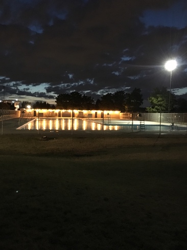 Jarry Park outdoor swimming pool at night Montréal, QC H3N