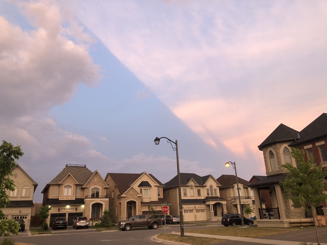 Strange clouds in the summer evening sky Vaughan, Ontario, CA