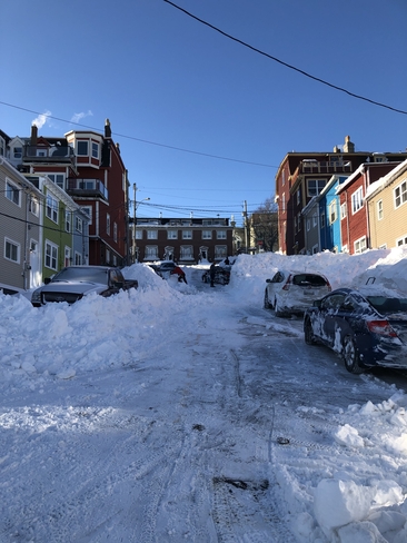 Clean up continues on Victoria Street St. John's, Newfoundland and Labrador, CA