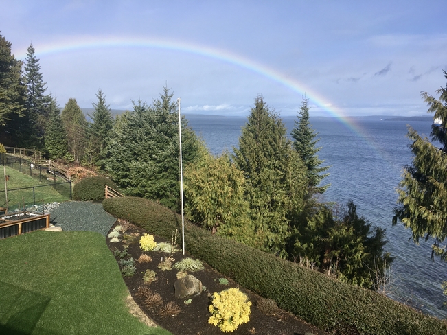 Rainbow ruining the view Saltair, British Columbia, CA