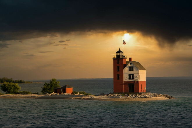 Round Island Lighthouse Mackinac Island, MI, USA