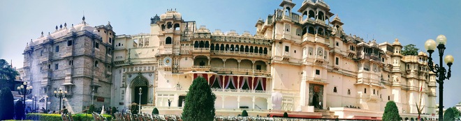 panorama of city palace, Udaipur, Rajasthan India City Palace, Old City, Udaipur, Rajasthan, India