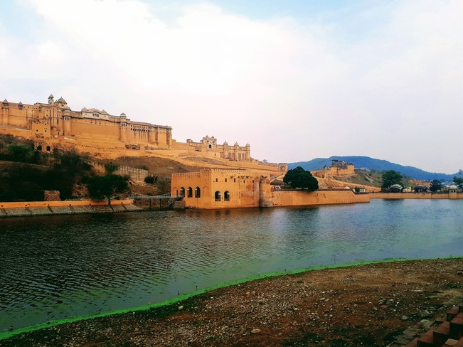 View of Jaipur City and city palace, Jaipur Rajasthan City Palace, Tulsi Marg, Gangori Bazaar, J.D.A. Market, Pink City, Jaipur, Rajasthan, India
