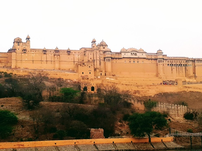 View of Jaipur City and city palace, Jaipur Rajasthan City Palace, Tulsi Marg, Gangori Bazaar, J.D.A. Market, Pink City, Jaipur, Rajasthan, India