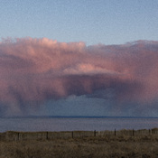 Cumulus rosés au dessus de Baie-Saint-Paul , le 8 mai 2020 par Chantal Beaulieu