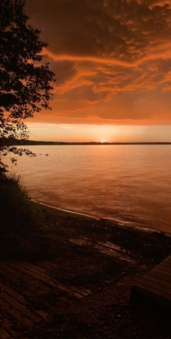 Orange Sunset over Clear Lake Wasagaming, Manitoba, CA