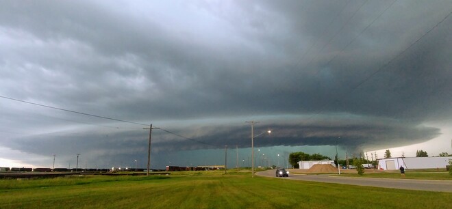 Storm rolling in Melville, SK