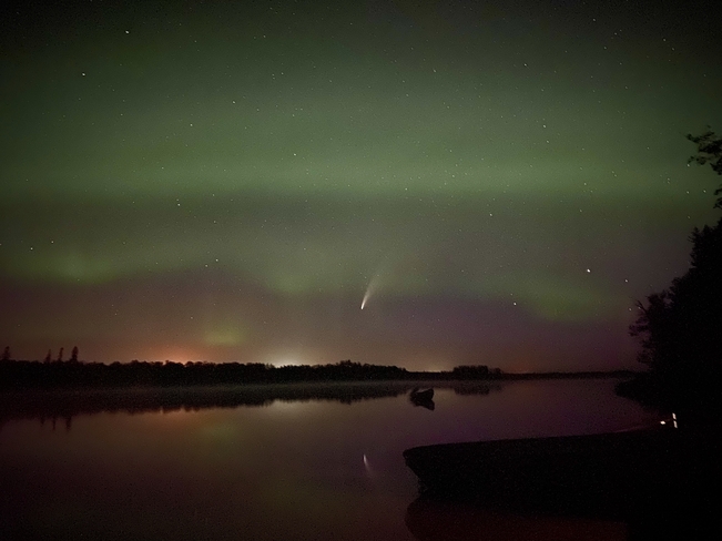 Comet Neowise and Aurora Borealis in Northern Ontario Moose Factory, Ontario, CA