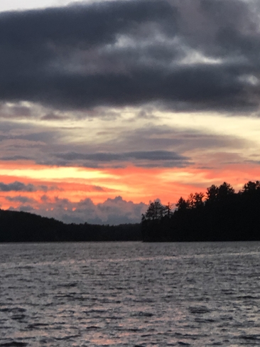 Sunset over kushog lake Algonquin Highlands, Ontario, CA