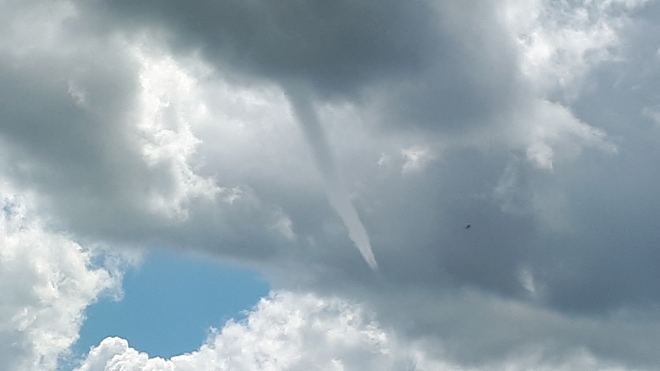 funnel clouds over Manitoulin Island Little Current, ON