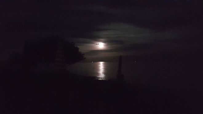 Moon over Lake Ontario from Darlington Bowmanville, ON