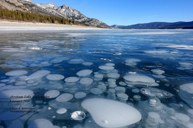 Abraham Lake Ice Bubbles, Alberta. 17965 AB-11, Clearwater County, AB, Canada