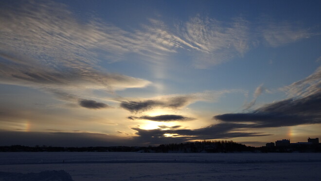 Early Morning Sun Dog Sky Sudbury