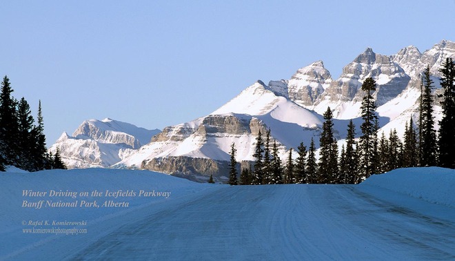 Winter Driving On The Icefields Parkway AB-93, Improvement District No. 9, AB T0L, Canada