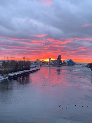 Winter sunset Goderich, Ontario, CA
