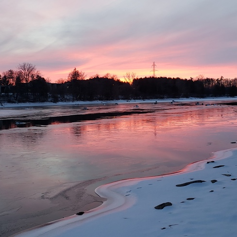 Winter sunset Cambridge, ON