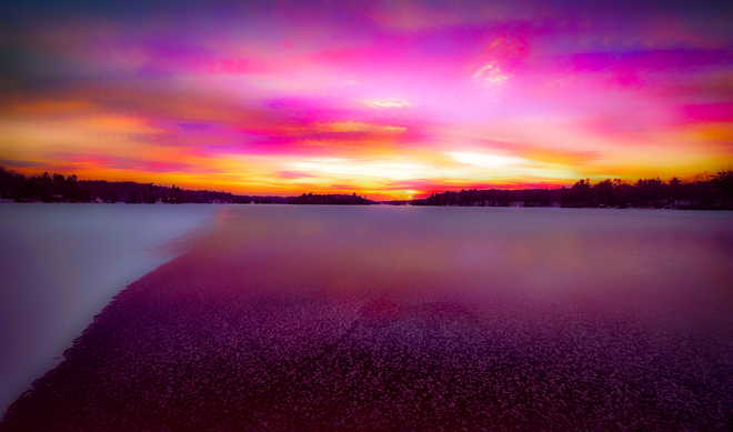 Cranberry Lake Sunset Seeleys Bay, Ontario, CA