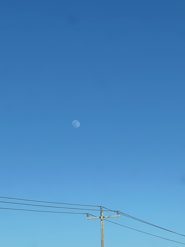 Moon in the afternoon Westlock, Alberta, CA