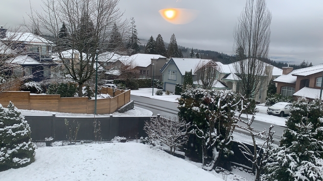 Today morning snowfall Coquitlam, British Columbia, CA