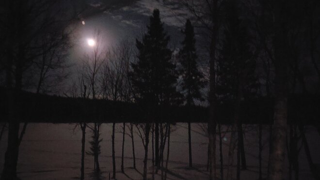 Pleine lune au Lac Plessis Réserve faunique des Laurentides, QC