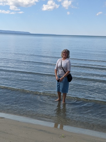 Getting her feet wet on Wasaga beach Wasaga Beach, ON