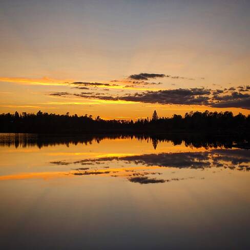 Sunset over the lake Quetico Provincial Park, ON