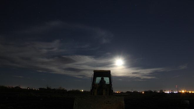 Moon light over the site Winnipeg, MB