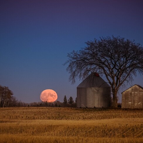 full moon over the prairie Langenburg No. 181, SK