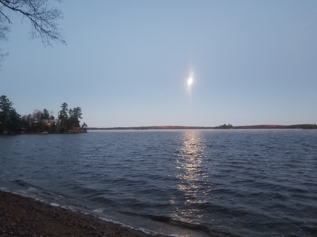 Moon set over Agamak Lake Ignace, ON