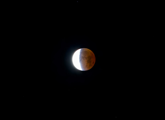 Partial lunar eclipse Cold Lake, Alberta, CA