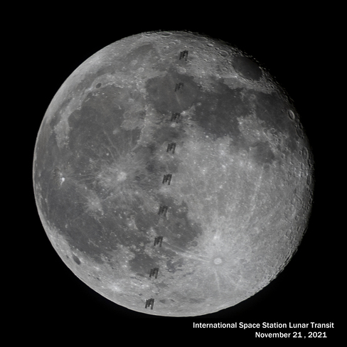 International Space station , transiting the moon Wallacetown, ON