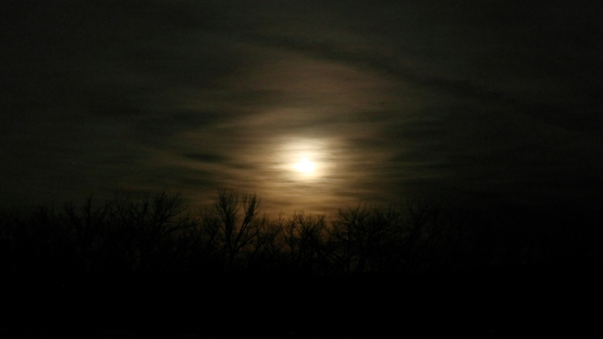 Moon Behind Clouds Medicine Hat, AB