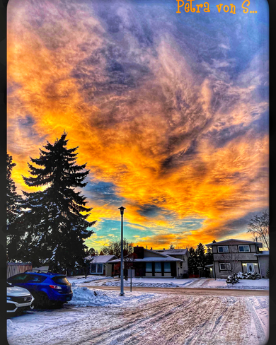 Glorious Winter Sunsetting Sky Edmonton, Alberta, CA