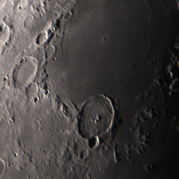 Mare Humorum with 110km diameter Gassendi crater at the bottom