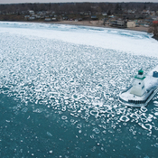 Ice Disks formed on the shore of Lake Erie at Port Dover.
