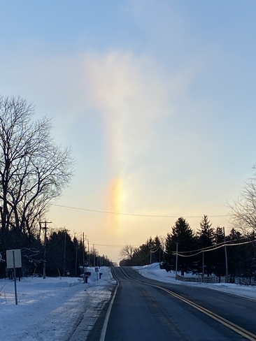Cold weather rainbow Oro-Medonte, Ontario, CA