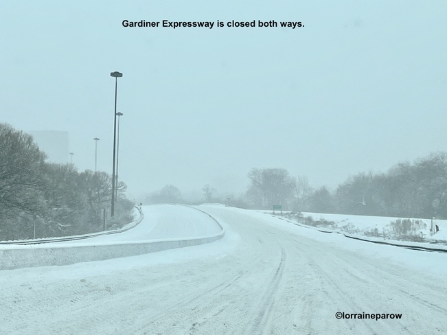 The Gardiner is shut down in snow storm. #sillyhatweatherforecast Toronto, ON