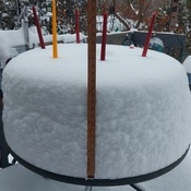 Snow cake with measurement