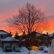 Burlington sunset after huge snow storm