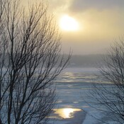 Soleil au Lac Magog.