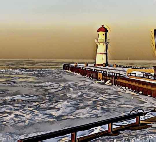 Cold winter morning by the lighthouse! Lachine, Quebec, CA