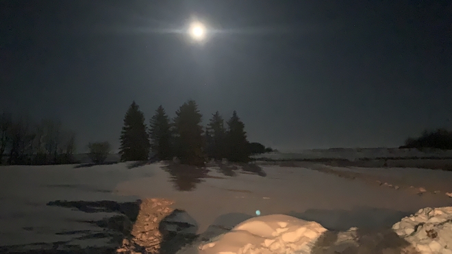 Moon shadows. Prince Albert, Saskatchewan, CA