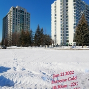 Jan 21 2022 Happy Friday:) Extreme Cold morning -22C windchill -31C Thornhill